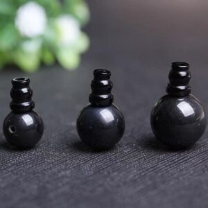 6mm-14mm Natural Black Obsidian Guru Beads Supply,guru Beads,three Holes T-beads Mala Making Beads,2 Sets