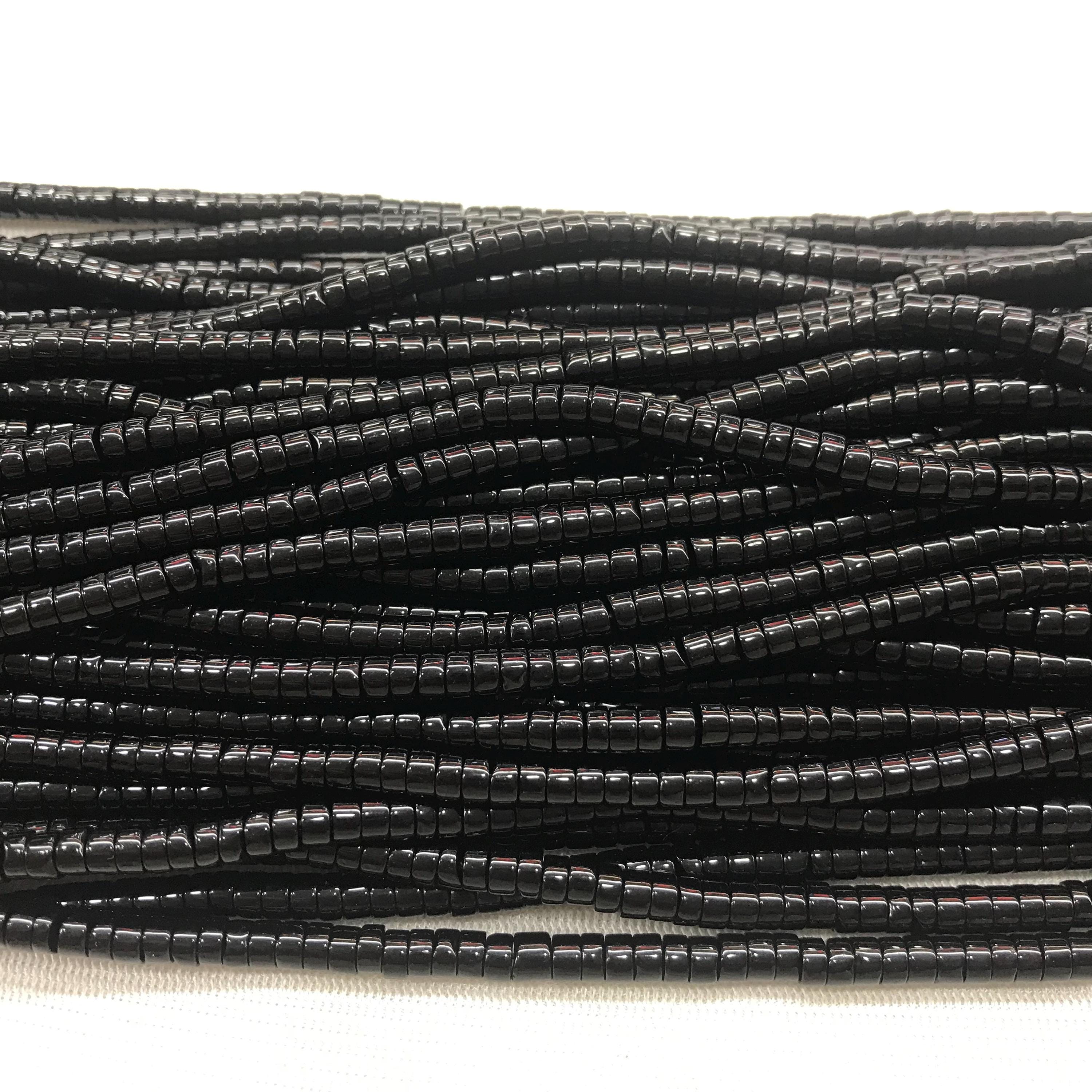 Natural Black Obsidian 4mm-6mm Heishi Genuine Gemstone Loose Beads 15 Inch Jewelry Supply Bracelet Necklace Material Support