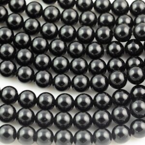 Natural Black Obsidian Smooth Beads 4mm 6mm 8mm 10mm AAA High Quality 15.5" Strand Gemstone Beads