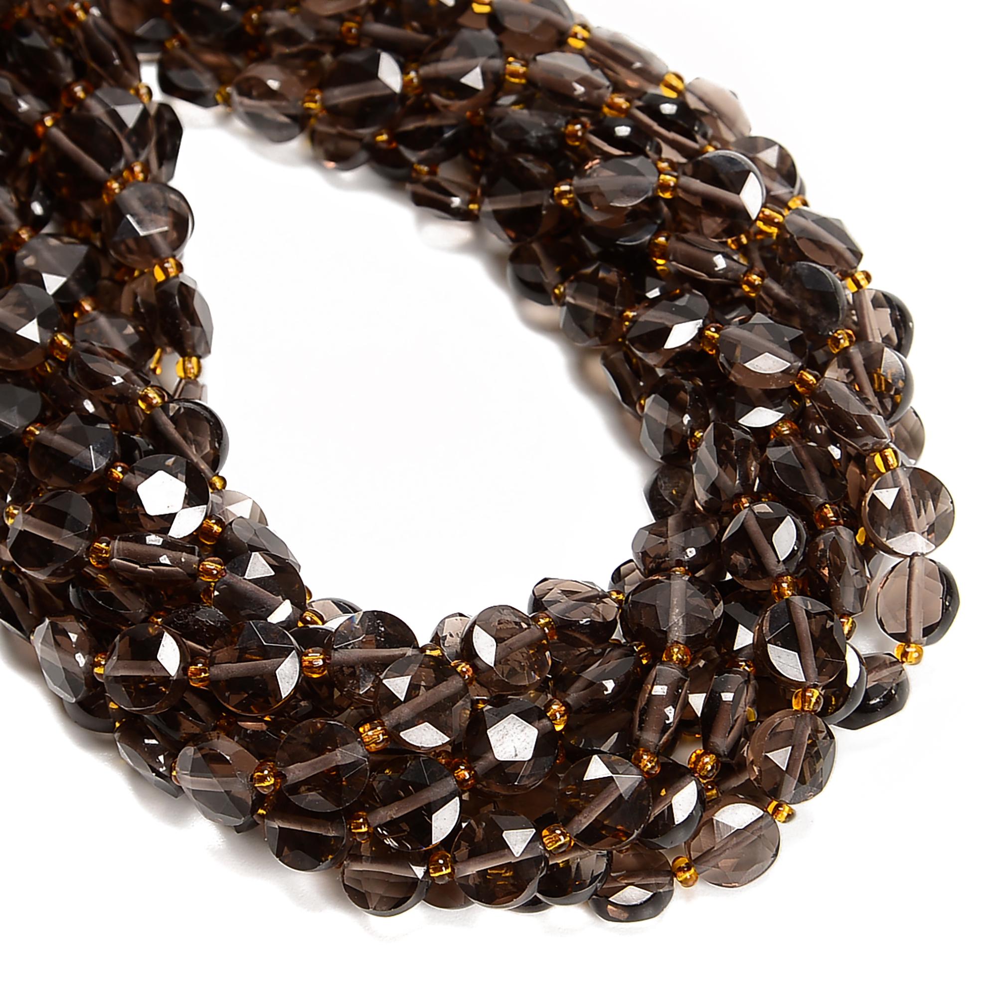 Natural Ice Obsidian Hexagram Cutting Faceted Coin Beads Size 10mm 15.5'' Strand Natural Ice Obsidian Hexagram Cutting Faceted Coin Beads Size 10mm 15.5'' Strand
