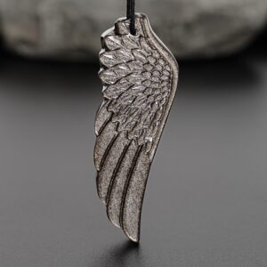 Genuine Natural Silver Obsidian Wings Pendant Grade AAA Gemstone Obsidian Pendant