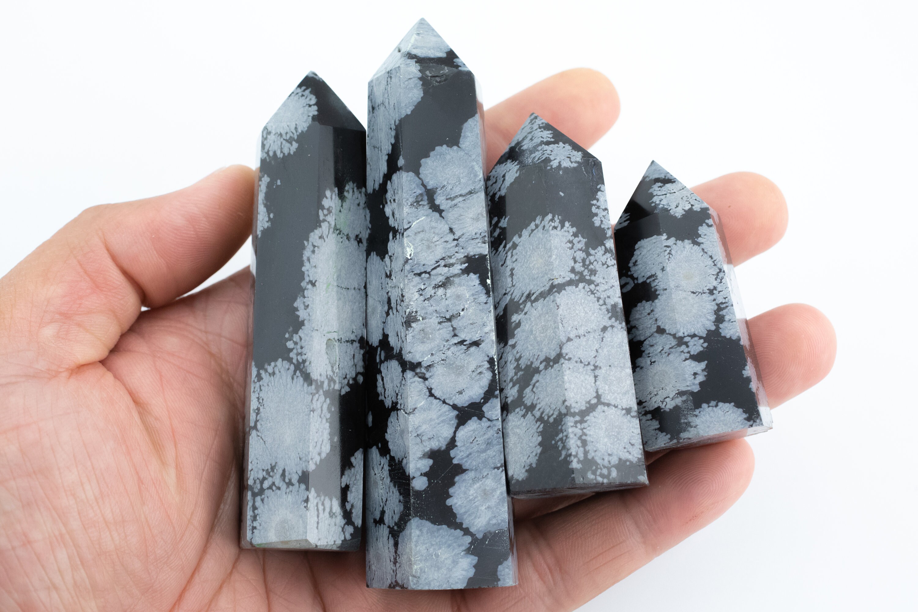 1 Pc Natural Snow Flake Obsidian Obelisk Tower Point Wand Healing Crystal 1 Pc Natural Snow Flake Obsidian Obelisk Tower Point Wand Healing Crystal