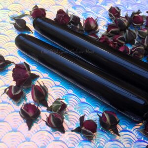 Black Obsidian Wand, Healing Massage Crystal, Root Chakra, Intuitively Chosen, 4"