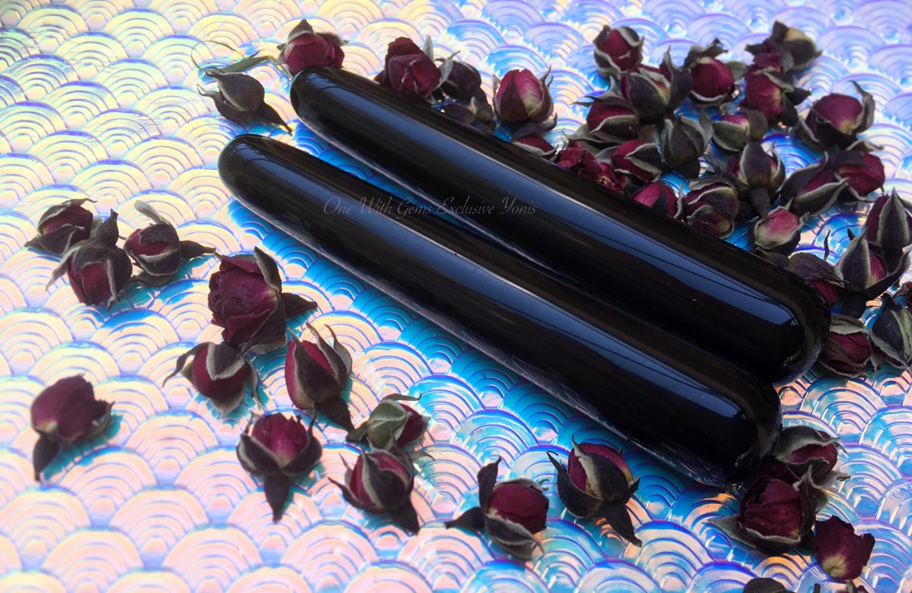 Black Obsidian Wand, Healing Massage Crystal, Root Chakra, Intuitively Chosen, 4"