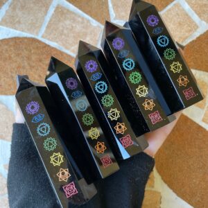 Black Obsidian Point, Black Obsidian Chakra Point, Qty. 1