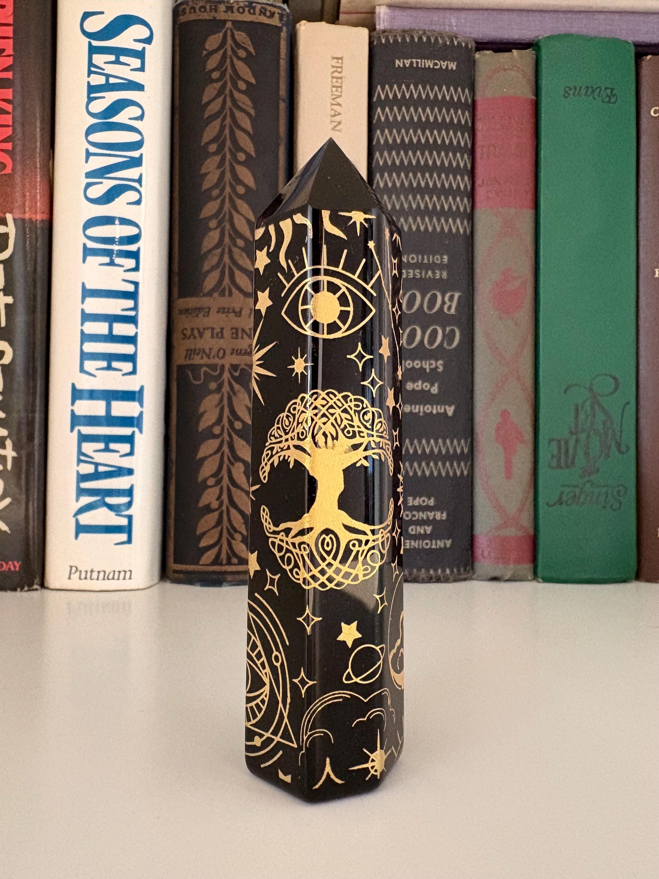 Black Obsidian Point Tower With Pattern
