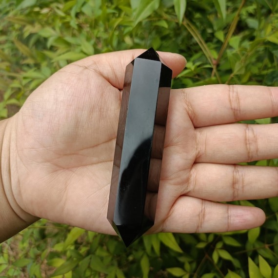 Large Black Obsidian Double Terminated Crystal Point Wand