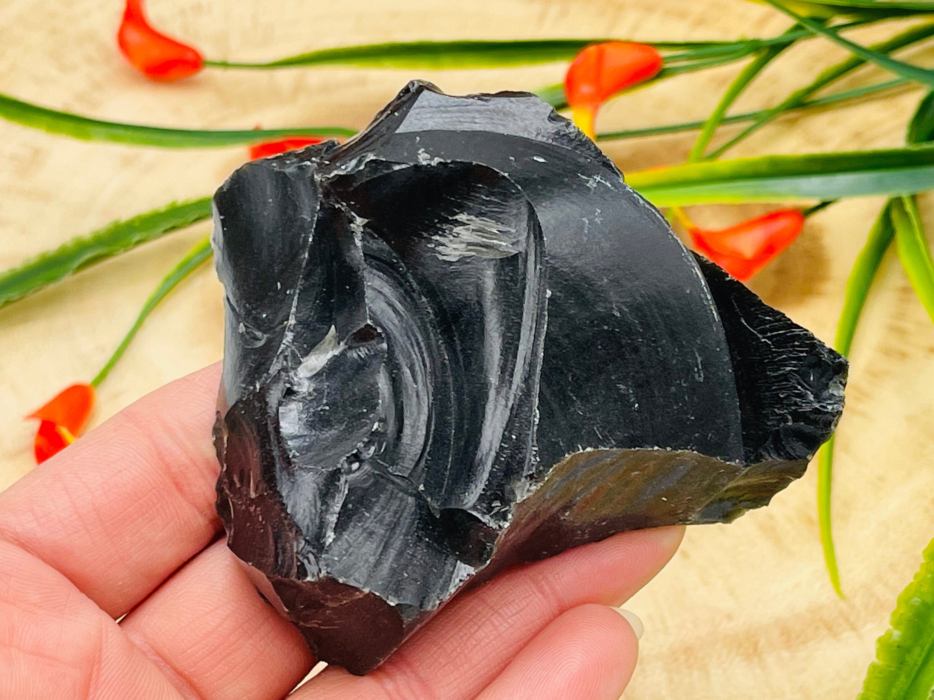 Black Obsidian Raw Chunks, Healing Crystal Rough Specimen, Protection