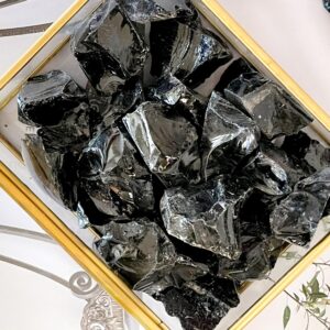 Raw Black Obsidian Chunks: Psychic Protection Healing Crystals (1 To 2 Inch) Raw Black Obsidian Chunks: Psychic Protection Healing Crystals (1 To 2 Inch)
