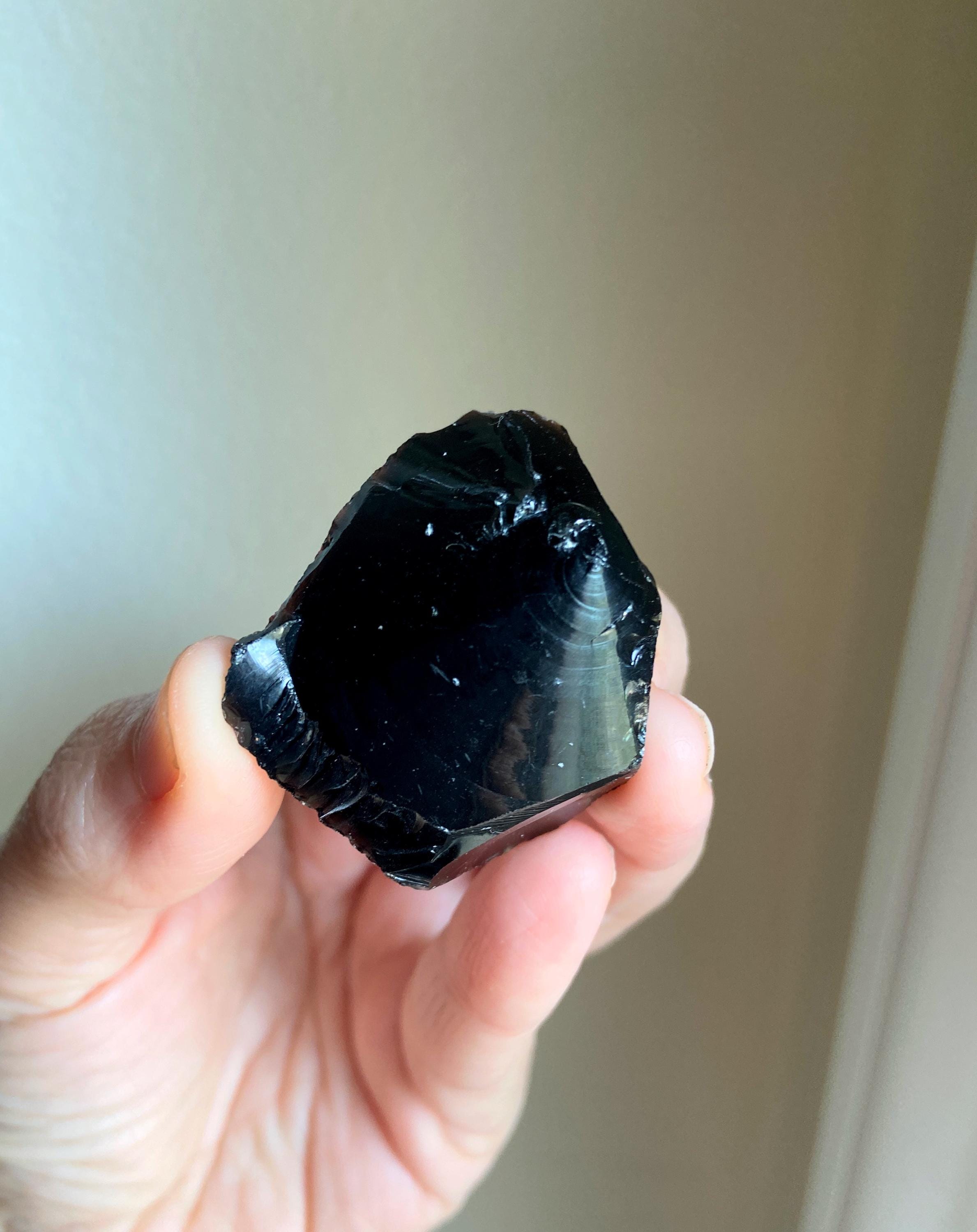 Raw Black Obsidian Crystal, Rough Healing Crystal, Gemstone, Protection, Grounding, Transformation, Root Chakra