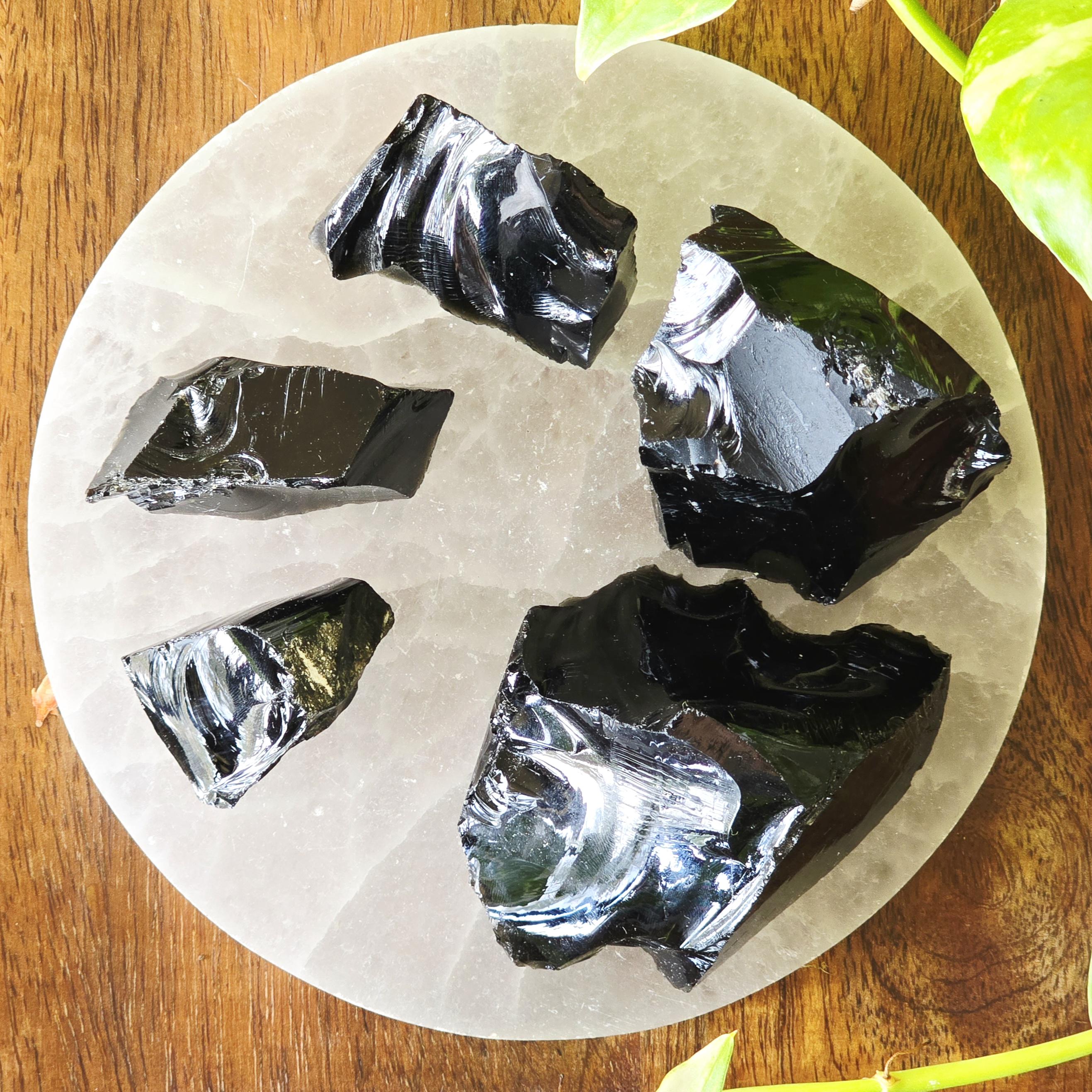 Raw Black Obsidian Stone: Natural Obsidian Gemstone From Madagascar