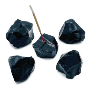 Obsidian Crystal Incense Holder -rough Crystal Stone Incense Stick Holder -raw Stone Incense Holder - Healing Stone - Rs1003 Obsidian Crystal Incense Holder -rough Crystal Stone Incense Stick Holder -raw Stone Incense Holder - Healing Stone - Rs1003
