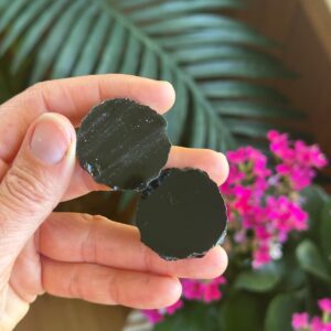 Half Polished Black Obsidian, Chunk, Obsidian Rough Half Polished Black Obsidian, Chunk, Obsidian Rough