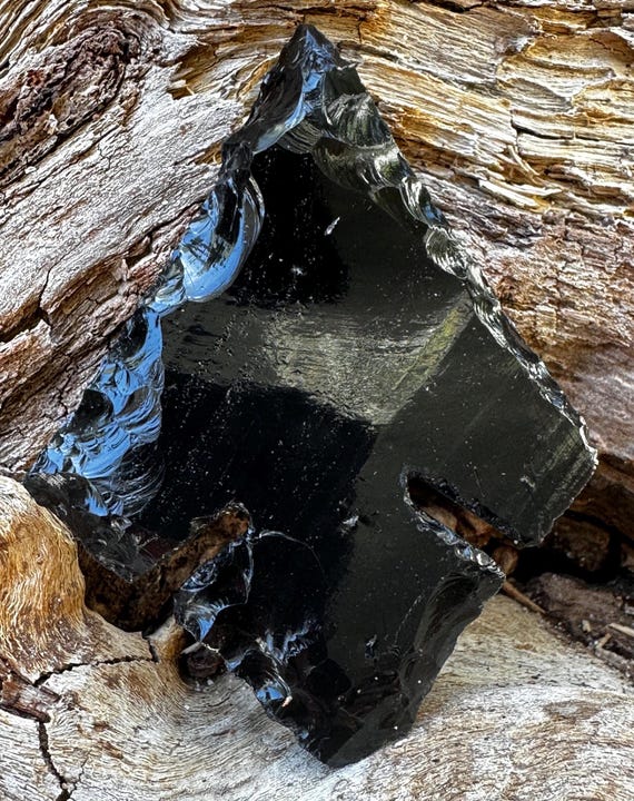 Medium Rough Black Obsidian Arrowhead From Mexico