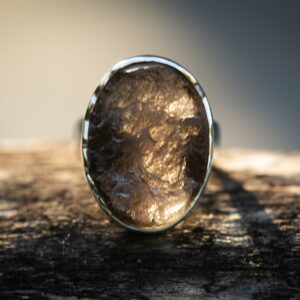 Agni Manitite Ring: Indonesian Obsidian, Sterling Silver (size 8)