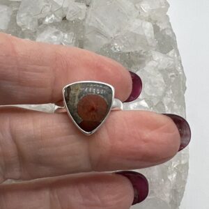 Peanut Obsidian Trillion Ring, Size 7 1/2