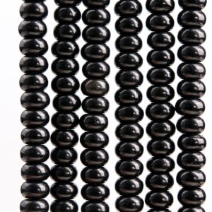Genuine Natural Obsidian Gemstone Beads 8x5MM Black Rondelle A Quality Loose Beads (117568) Genuine Natural Obsidian Gemstone Beads 8x5MM Black Rondelle A Quality Loose Beads (117568)