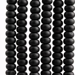 Genuine Natural Obsidian Gemstone Beads 8x5MM Matte Black Rondelle A Quality Loose Beads (117569) Genuine Natural Obsidian Gemstone Beads 8x5MM Matte Black Rondelle A Quality Loose Beads (117569)
