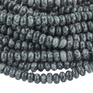 Natural Snow Flake Obsidian- High Quality in Roundel, 6mm, 8mm- Full 15.5 Inch Strand-Full Strand 15.5 inch Strand Smooth Gemstone Beads Natural Snow Flake Obsidian- High Quality in Roundel, 6mm, 8mm- Full 15.5 Inch Strand-Full Strand 15.5 inch Strand Smooth Gemstone Beads
