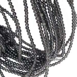 3mm Black Obsidian Gemstone Round 3mm Loose Beads 16 inch Full Strand (90114018-107 - 3mm A)