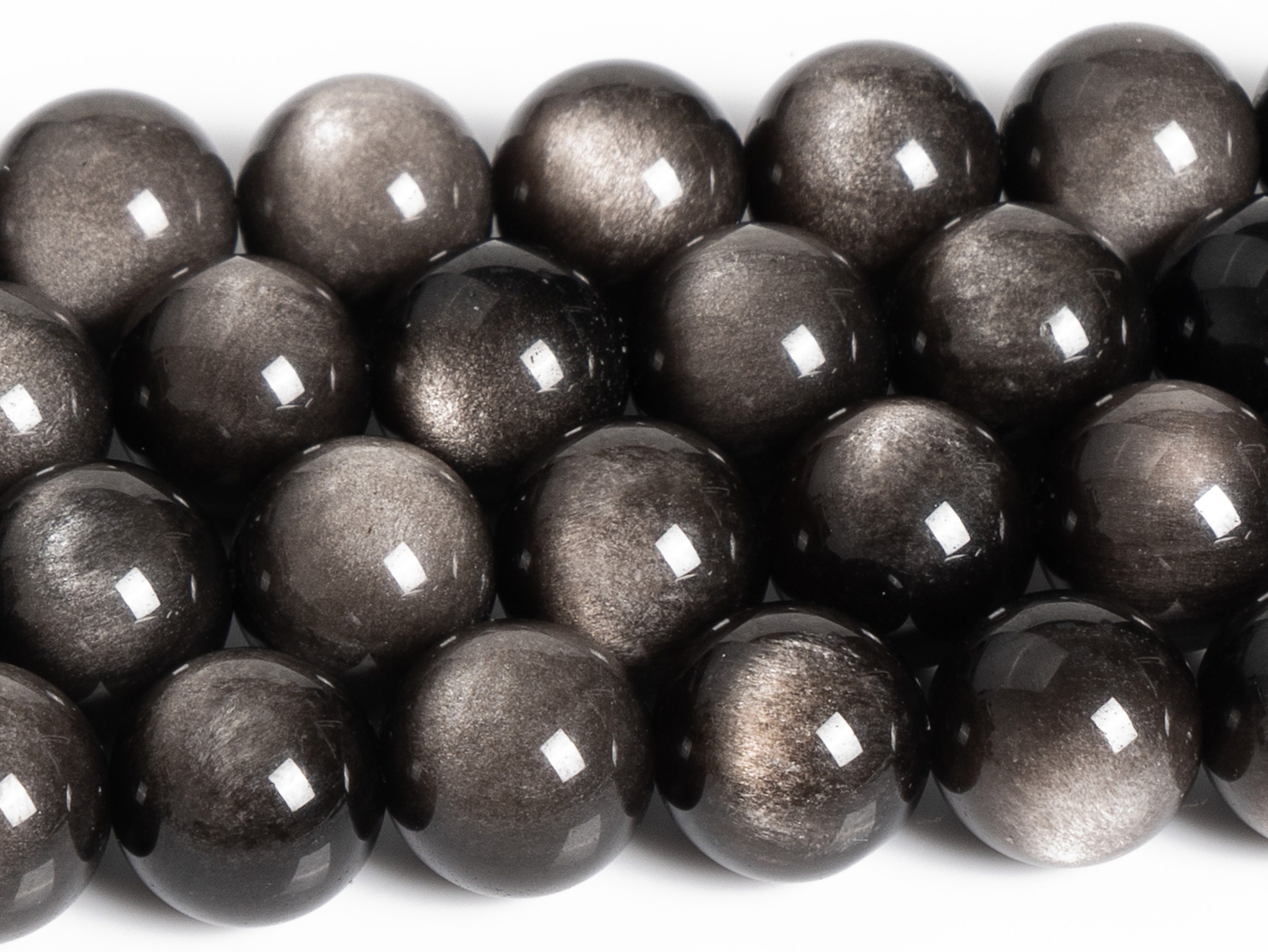 Silver Obsidian Beads Genuine Natural Grade Aaa Gemstone Round Loose Beads 4mm 6mm 8mm 10mm Bulk Lot Options