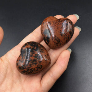 1.6" Red Obsidian Heart Puffy Heart Obisidian Crystal Heart Hand Carved Stone Heart Natural Gemstone Heart Healing Energy Crystal Gift Ch