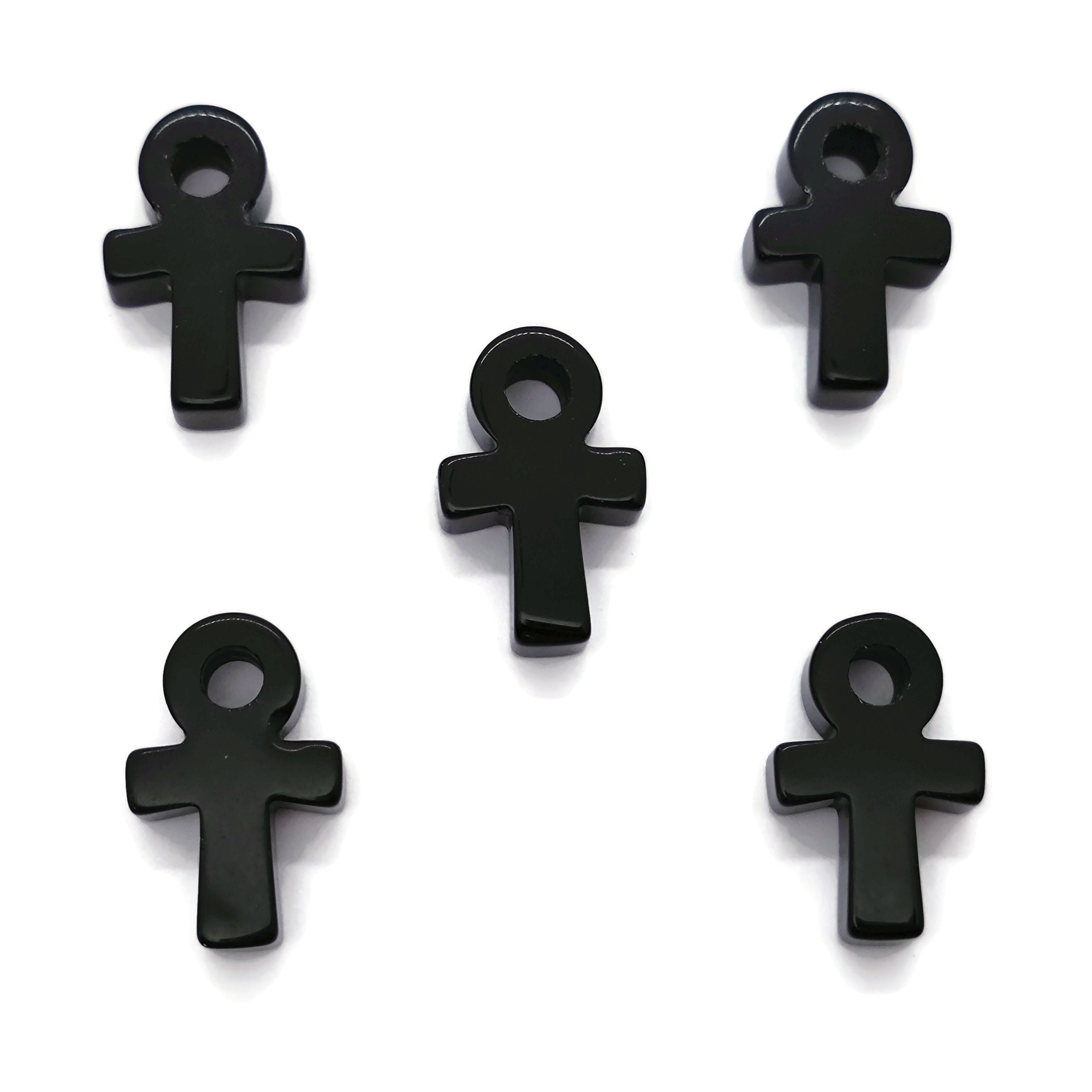 Obsidian Anka Crystal - Mini Crystal Ankhs - Handmade Carving - Anka Totem - An1005