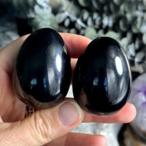 Black Obsidian Egg, 2”