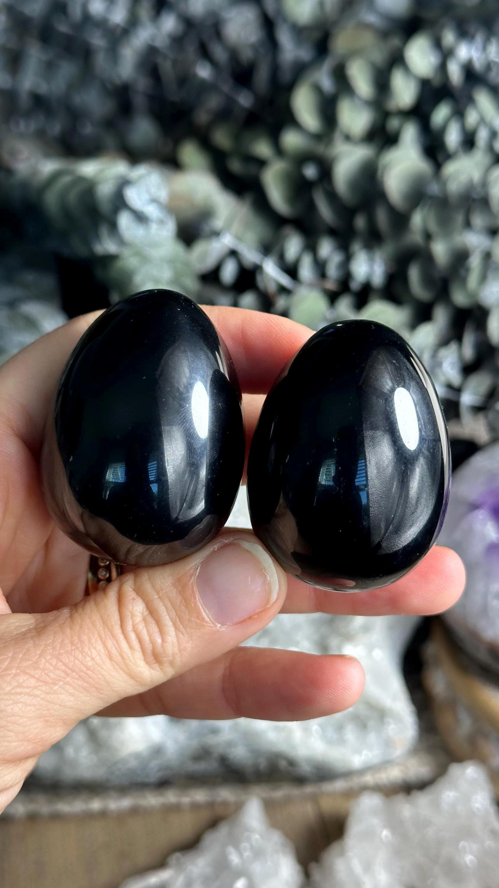 Black Obsidian Egg, 2”
