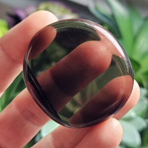 Black Obsidian Palm Stone, Polished Obsidian Crystal