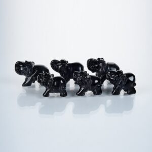 Elephant Obsidian Crystal Figurines,rooms Decor Figurines,popular Decor Figurines,hand Engraving Obsidian Figurines,delicate Figurines.
