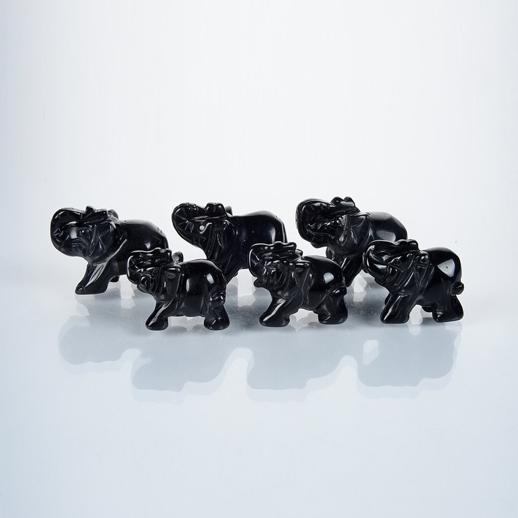 Elephant Obsidian Crystal Figurines,rooms Decor Figurines,popular Decor Figurines,hand Engraving Obsidian Figurines,delicate Figurines.