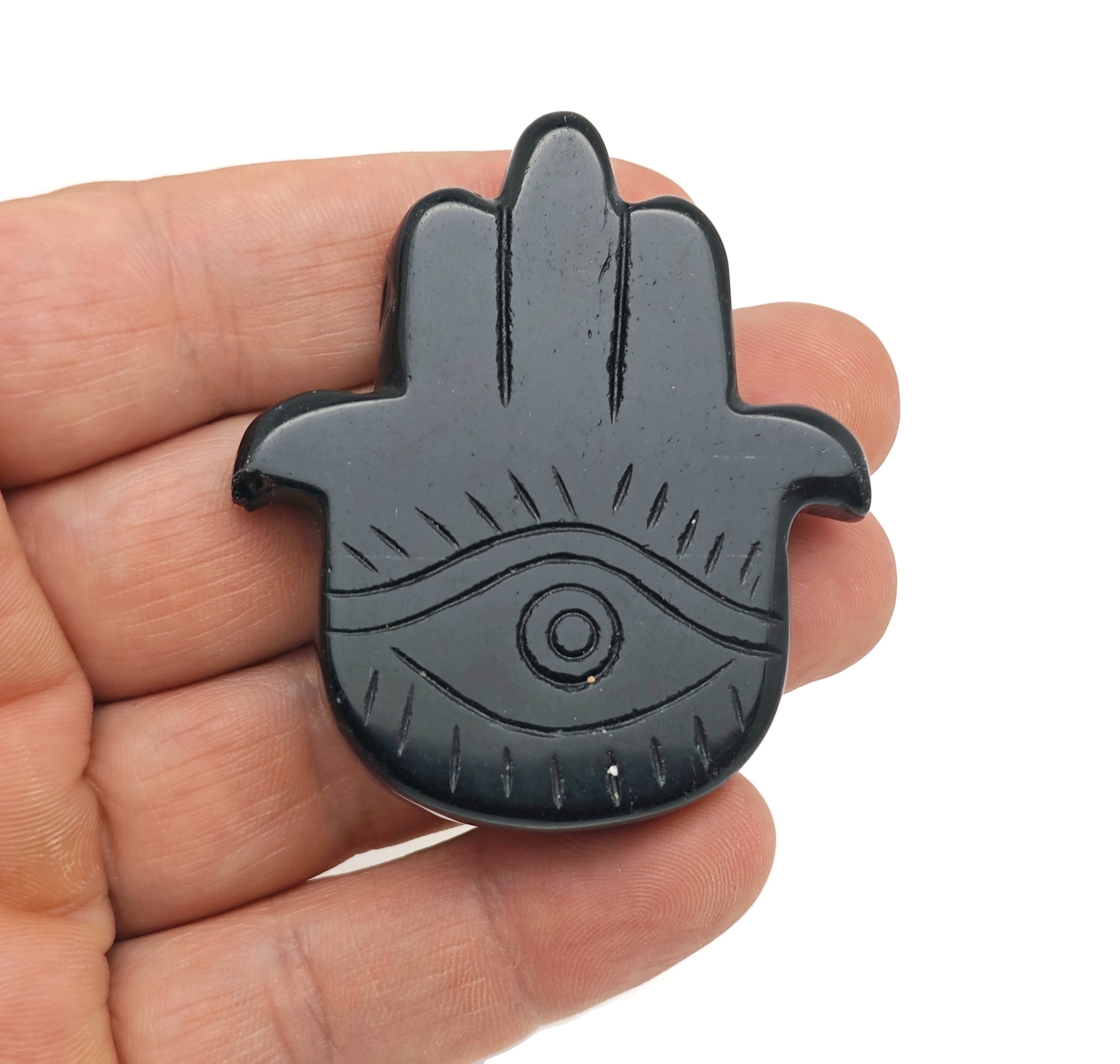 Obsidian Evil Eye Hand Gemstone Carving - Pocket Crystal - Crystals Chakra - Meditation Crystal - Energy Gift For Her - El1015 Obsidian Evil Eye Hand Gemstone Carving - Pocket Crystal - Crystals Chakra - Meditation Crystal - Energy Gift For Her - El1015