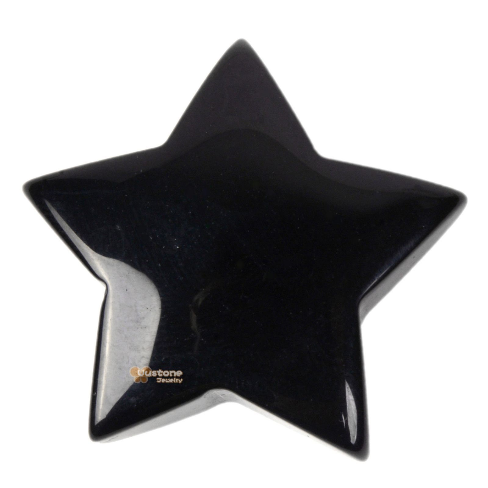 G6174.11 30mm Carved Black Obsidian Gemstone Crystal Healing Star Stone Diy G6174.11 30mm Carved Black Obsidian Gemstone Crystal Healing Star Stone Diy