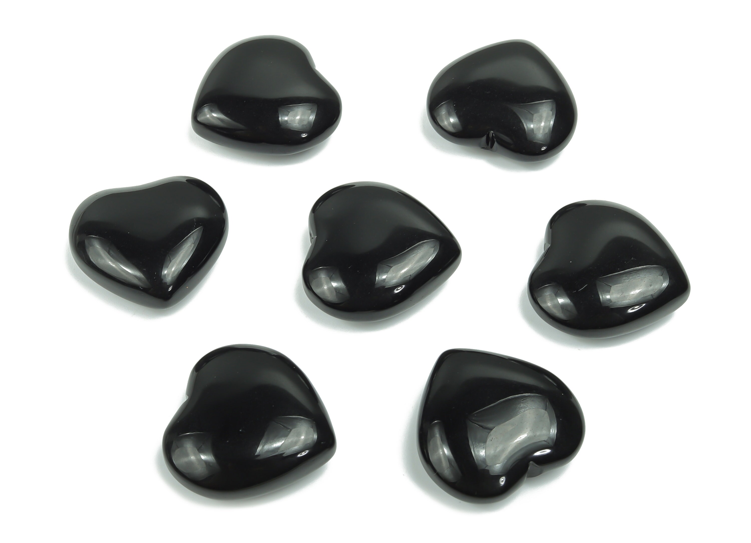 Obsidian Heart Gemstone - Black Heart Gemstone – Black Heart Loose Gemstone – Black Healing Stone - Obsidian Gemstone - 3cm -he1192