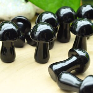 Natural Black Obsidian Mooshroom,hand Carved Mushroom,reiki Healing Crystal,mini Mooshroom Decor,home Decor,for Her Gift,gift Mystery Bag.