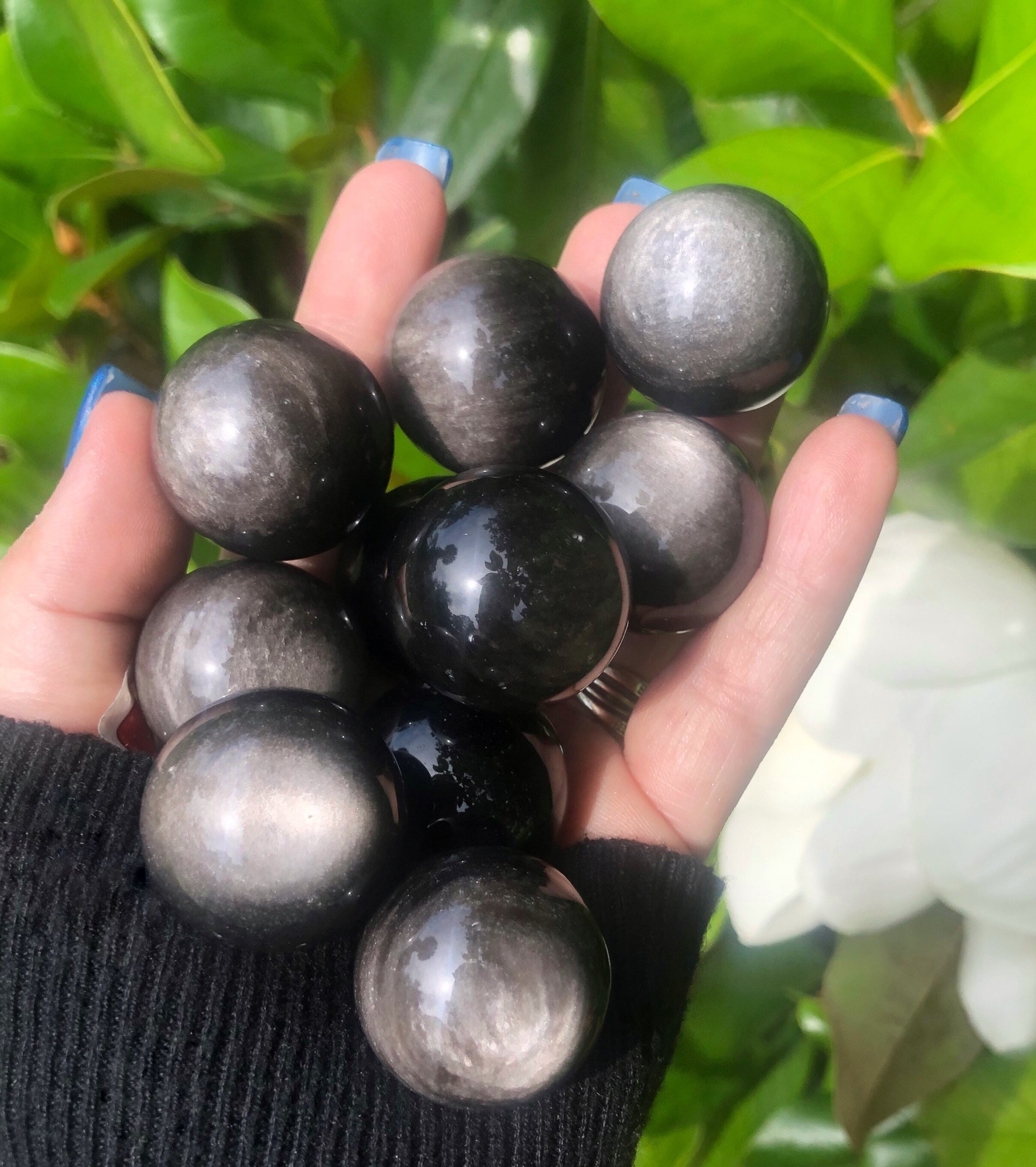 Silver Sheen Obsidian, Silver Sheen Sphere, Silver Sheen Obsidian Sphere, Qty. 1 Small Sphere