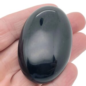 Obsidian Spa Stone – Massage Obsidian Palm Gemstone - Large Obsidian Stone - Crystal Palm Stone – Healing Crystal – 60x40mm - Pa1031