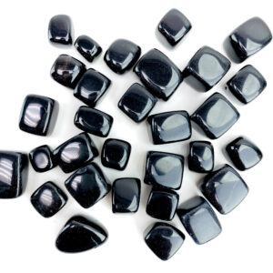 Black Obsidian Cubed Tumbled Stones - Bulk Crystals