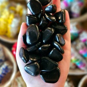 Black Obsidian Tumbled Stone, One, Wire Wrap, Metaphysical, Crystal Healing, Feng Shui, Magic, Reiki, Rock Hound
