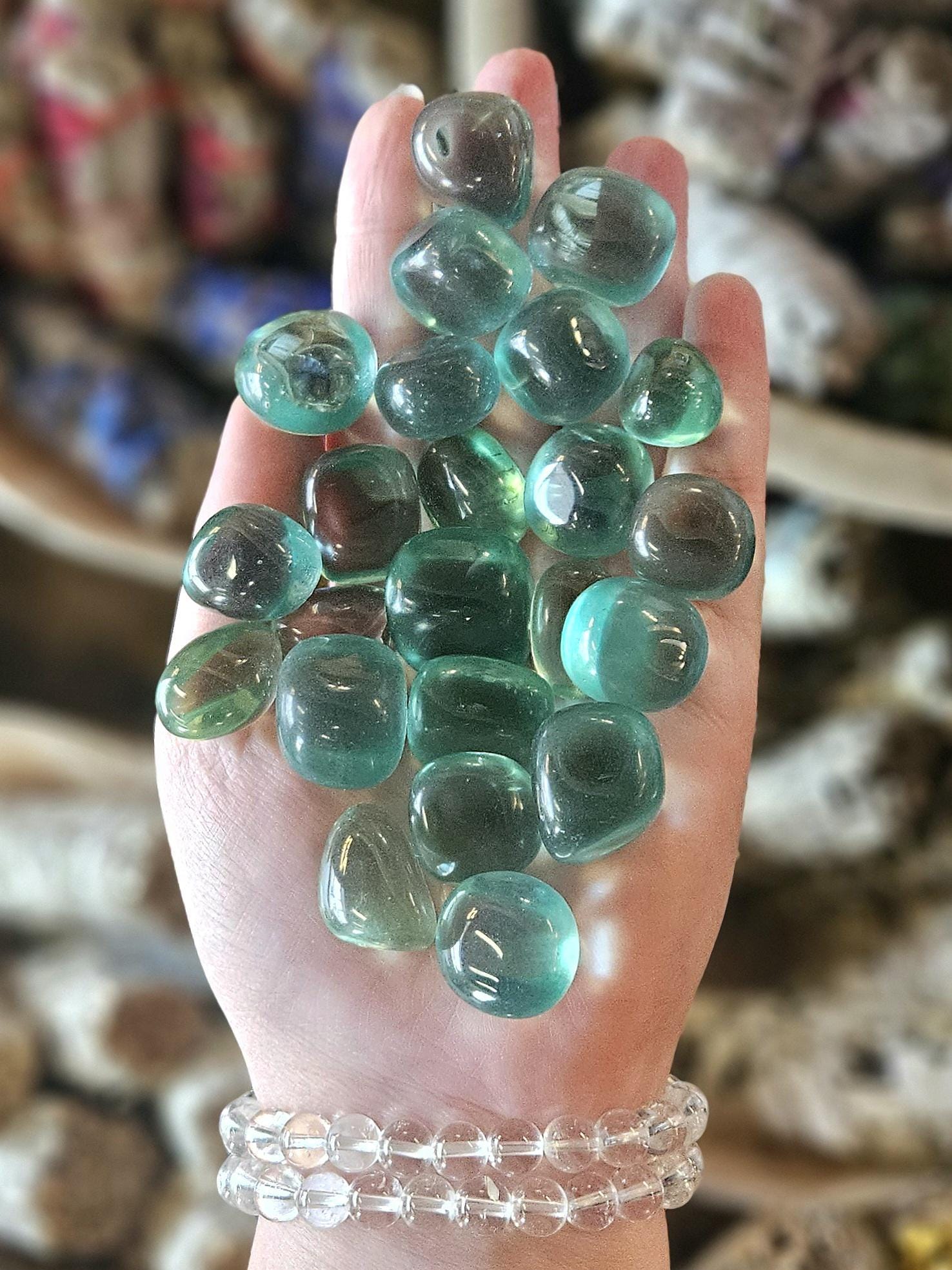 Blue Obsidian Glass Tumbled Stone, One, Crystals, Metaphysical, Feng Shui, Craft