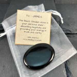 Anxiety Relief Gift, Obsidian Worry Stone, Stress Relief Crystal, Protection Stone Gift, Pocket Hug, Healing Crystal Gift for Her