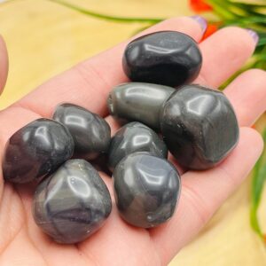 Platinum Obsidian Tumbled Stones, Tumbled Platinum Obsidian Crystals