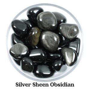 Silver Sheen Obsidian Tumbled Stone, Psychic Shield, Root Chakra Ritual Gem