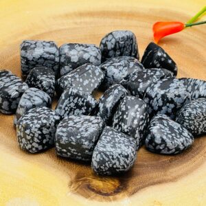 Snowflakes Obsidian Tumbled Stone, Tumbled Snowflakes Obsidian Polished Stone