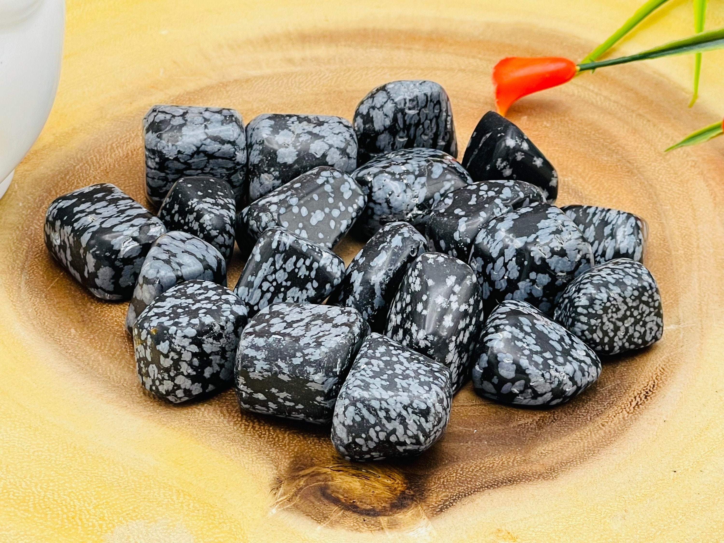 Snowflakes Obsidian Tumbled Stone, Tumbled Snowflakes Obsidian Polished Stone Snowflakes Obsidian Tumbled Stone, Tumbled Snowflakes Obsidian Polished Stone