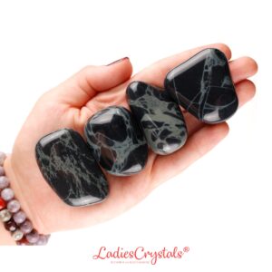 Spider Web Obsidian Tumbled Stone, Psychic Defense, Root Chakra Ritual Gem