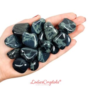 Spider Web Obsidian Tumbled Stone, Gift For Crystal Lovers, Natural Grey Veined Healing Gemstone