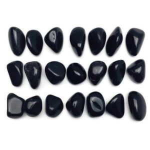 Tumbled Obsidian Stone: Polished Black Crystal (15-25mm)