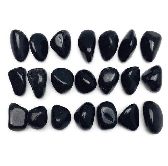 Tumbled Obsidian Stone: Polished Black Crystal (15-25mm) Tumbled Obsidian Stone: Polished Black Crystal (15-25mm)